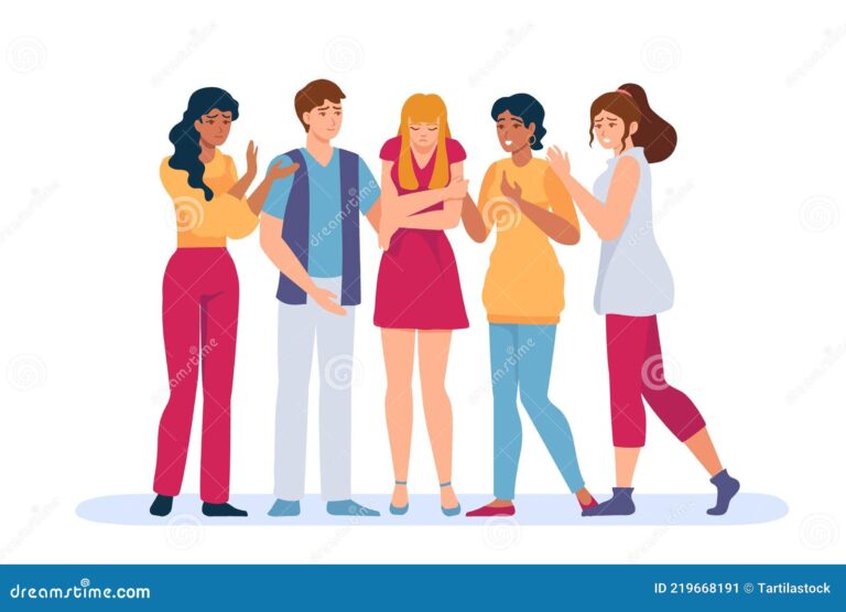 Young people standing together, supporting a friend